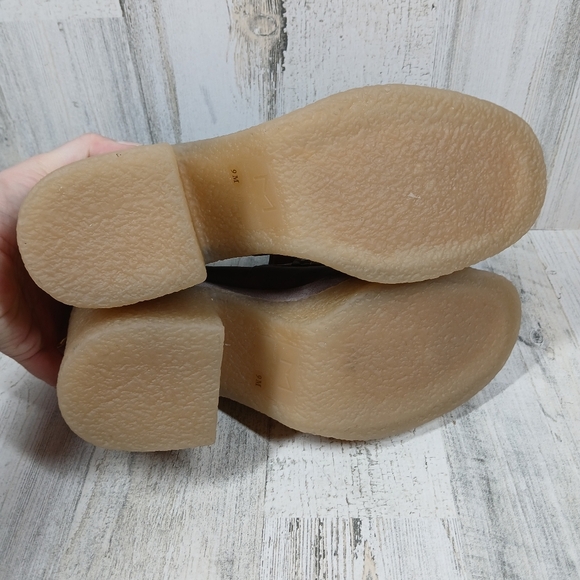 New Marc Fisher Taupe Suede Platform Loafers with Chunky Block Heel #533 - Picture 11 of 13